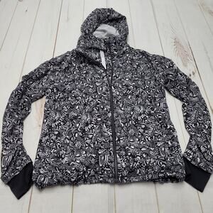 Lululemon Seawheeze gather me slightly jacket black white hooded lightweight